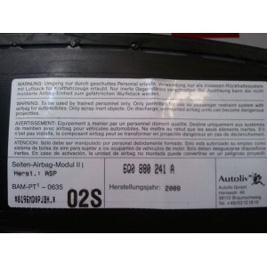 6Q0880241A AIRBAG LEFT-hand SEAT, SEAT,SKODA,VOLKSWAGEN CADDY,FABIA,IBIZA,POLO 2nd GENER. 2007 - 2012,4 th GENER. 2005 -