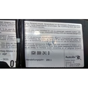 6Q0880241B AIRBAG ASIENTO IZQUIERDO SEAT IBIZA 6J1 (RESTY) 2012-2013-2014-2015, SKODA FABIA 2ª GENER. 2012-2013- 2014 RESTYL...