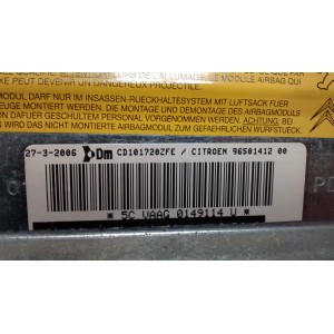 96501412 NEGRO AIRBAG DE RODILLA CITROEN C5 1ª GENER. (RC/RE) 2004-2005-2006-2007-2008