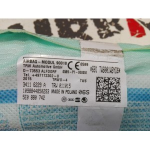 5E0880742 AIRBAG CURTAIN RIGHT SKODA OCTAVIA 3rd GEN. 2013 - 2016