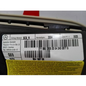 21186028059B55 BEIGE NORMAL AIRBAG ASIENTO DERECHA MERCEDES-BENZ CLASE CLS W219 2004-2005-2006-2007-2008, CLASE E 2ª GENER...
