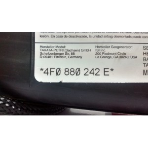 4F0880242E AIRBAG SEAT RIGHT AUDI A6 C6 (4F) 2004 - 2011