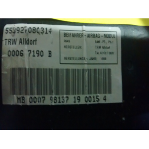 2108600805 AIRBAG SALPICADERO MERCEDES-BENZ CLASE E 1ª GENER W210 1997-1998-1999-2000-2001-2002