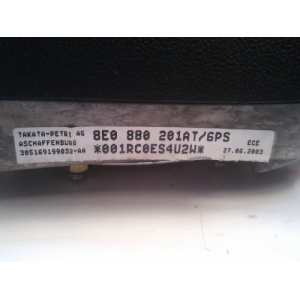 8E0880201AT6PS AIRBAG VOLANTE AUDI A2 (8Z0) (02.2000 - 08.2005) 2000-2001-2002-2003-2004-2005, A3 1ª GENER. (8L1) (09.1996...