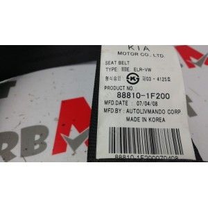 88810-1F200 negro PRETENSOR IZQUIERDO - CINTURON DELANTERO IZQUIERDO KIA SPORTAGE 2ª GENER. 2005-2006-2007-2008, 2ª GENER....