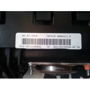 96716904ZD AIRBAG SALPICADERO CITROEN C3 2ª GEN. 2009-2010-2011-2012-2013-2014-2015-2016