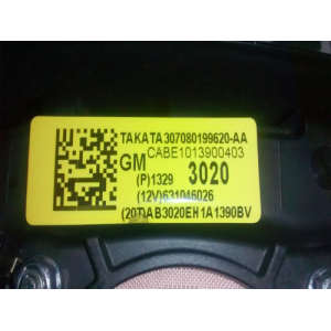 307080199620AA AIRBAG VOLANTE CHEVROLET AVEO 2011-2012-2013-2014-2015-2016-2017-2018-2019-2020 PRESENTE, CRUZE (J) 2009-20...