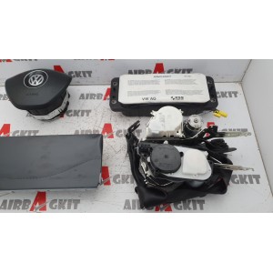 VOLKSWAGEN GOLF VII 2012-2019 CINTURONES GRANDES AIRBAG VOLANTE CONECTOR DENTRO ALUMINIO SIN SALPICADERO KIT AIRBAGS COMPL...