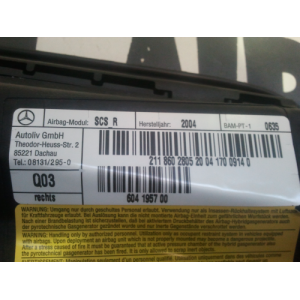 604195700 GRIS OSCURO DURO AIRBAG ASIENTO DERECHA MERCEDES-BENZ CLASE CLS 2004-2005-2006-2007-2008-2009-2010-2011, CLASE E 2ª...