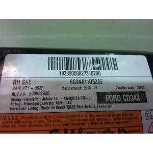 1566780 AIRBAG SEAT RIGHT FORD MONDEO MK4 2008 - 2014